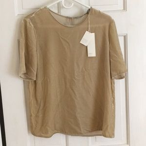 Vince Velvet Silk Cream Boxy Tee